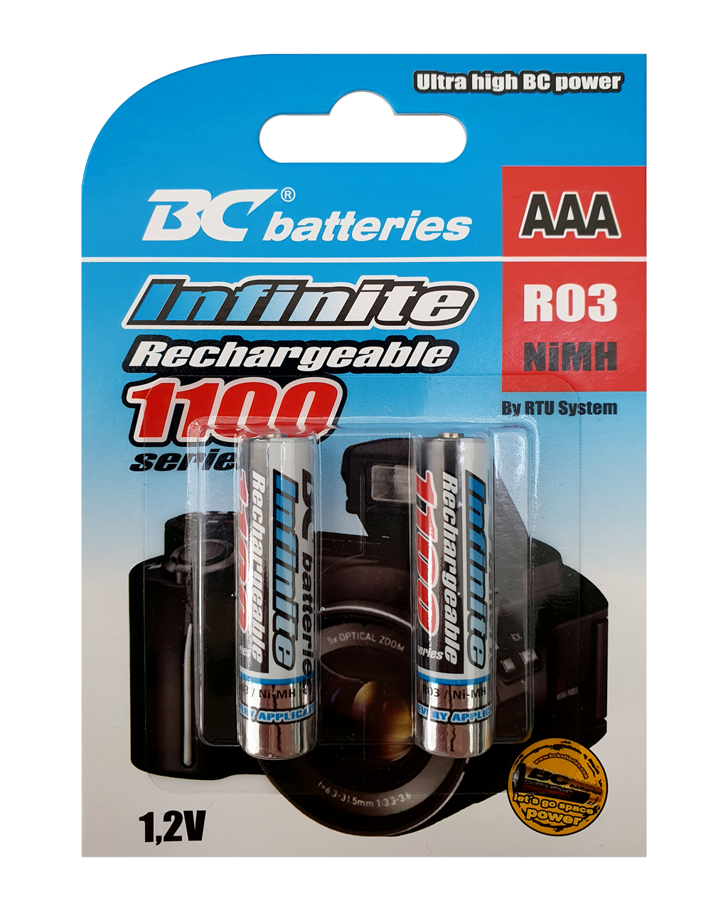 Nabíjecí mikrotužková AAA/R03 NiMH baterie BC Batteries 1,2V 2ks