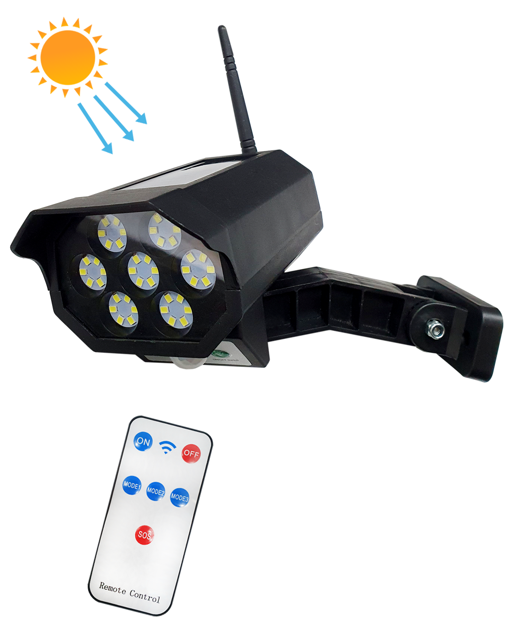 TR-593 Solární LED světlo - imitace CCTV kamery - senzor pohybu TRIXLINE