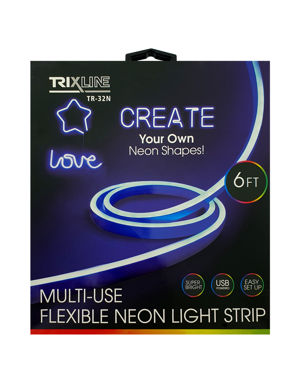 TR-32N Flexibilní NEONOVÝ LED pásek - modrý 1,8m na USB Trixline