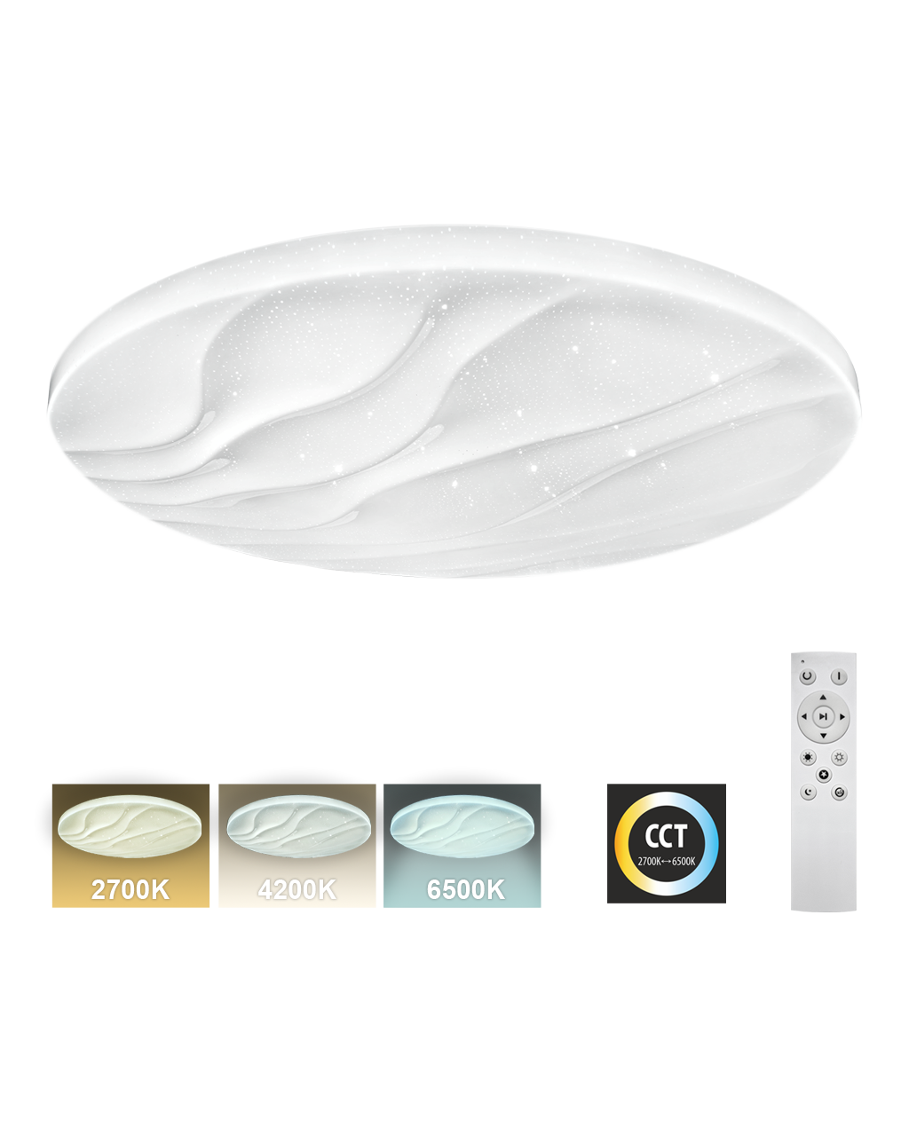 LED stropní svítidlo TR-607C - LIKA 60W 5700lm ø58cm CCT + ovladač Trixline