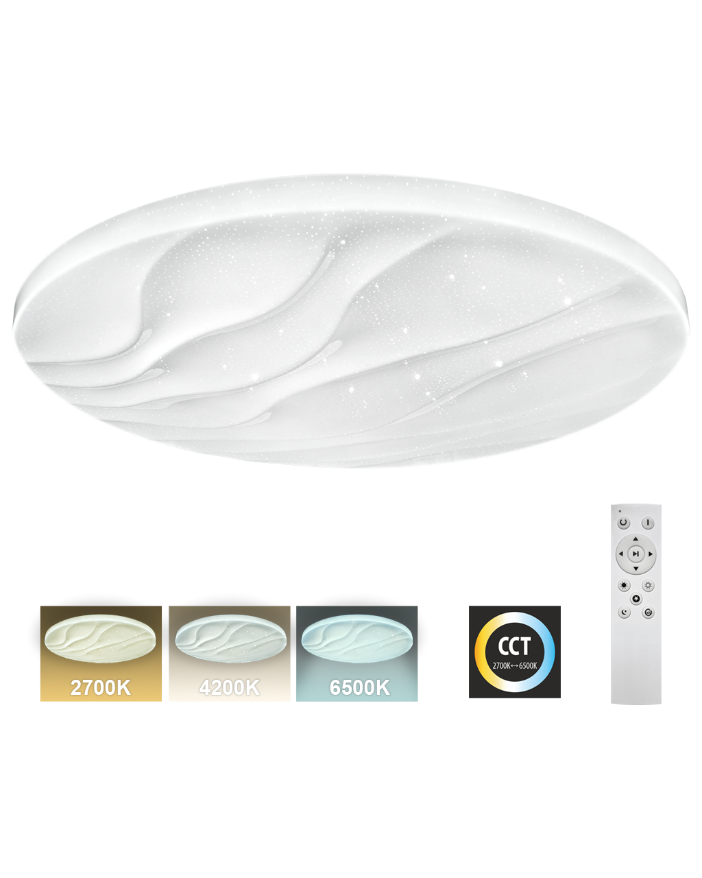 LED stropní svítidlo TR-608C - LIKA 80W 7600lm ø78cm CCT + ovladač Trixline