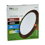 TR-148 LED panel 24W 2016lm 4200K dekor dřevo - kruhový vestavný Trixline