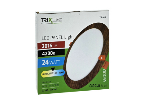 TR-148 LED panel 24W 2016lm 4200K dekor dřevo - kruhový vestavný Trixline