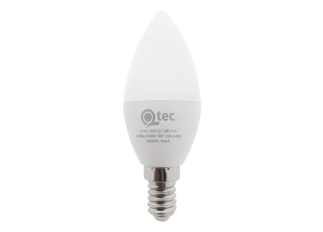 LED žárovka Qtec 5W C37 E14 4200K