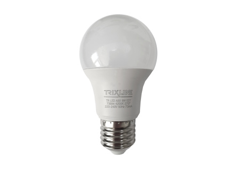 LED žárovka Trixline 8W 736lm E27 A50 neutrální bílá