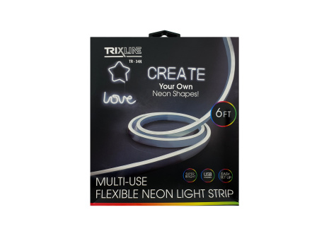 TR-34N Flexibilní NEONOVÝ LED pásek - bílý 1,8m na USB Trixline