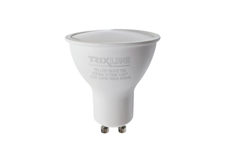 LED žárovka 7W 630lm GU10 2700K teplá bílá Trixline