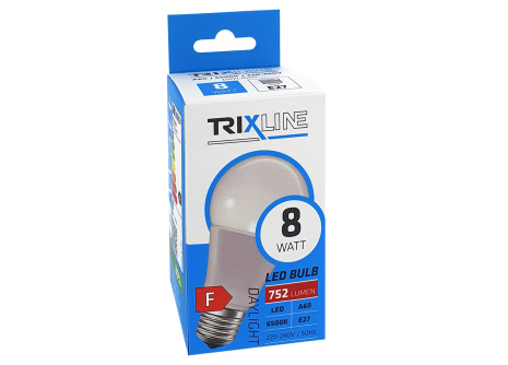 LED žárovka 8W 752lm E27 A60 studená bílá Trixline