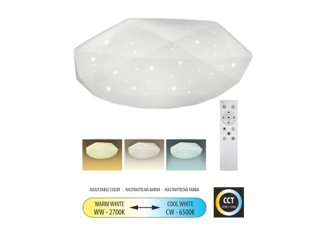 LED stropní svítidlo TR-601C - INDUS 80W 7600lm ø78cm CCT + ovladač Trixline