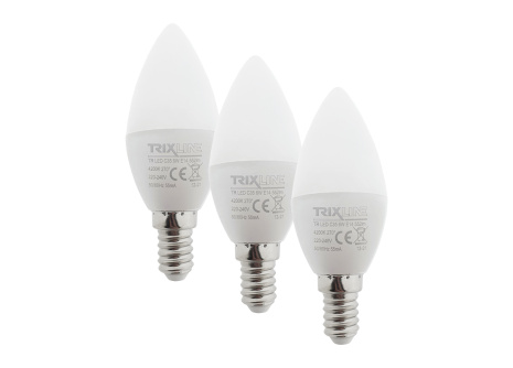 LED žárovka Trixline 6W C35 E14 neutrální bílá 3 PACK