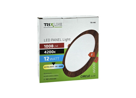 TR-146 LED panel 12W 1008lm 4200K dekor dřevo - kruhový vestavný Trixline