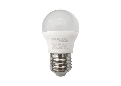 LED žárovka Trixline 4W 376lm E27 G45 studená bílá