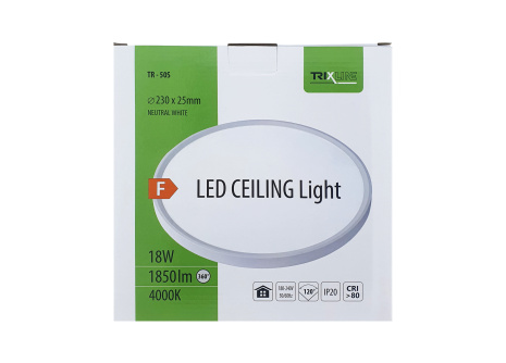 TR-50S  LED stropní svítidlo 18W 1850lm 4000K ø23cm/kruhové bílé Trixline