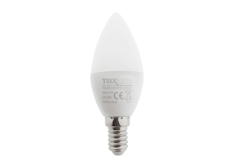 LED žárovka Trixline 6W C35 E14 studená bílá 3 PACK