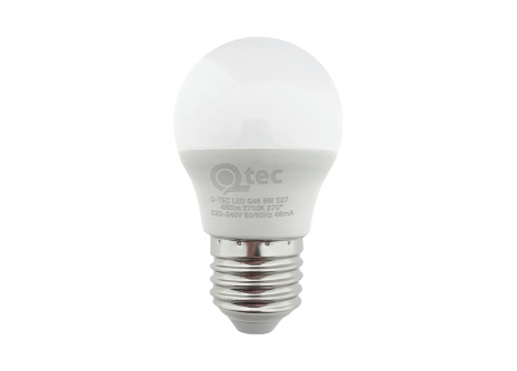 LED žárovka Qtec 5W G45 E27 2700K